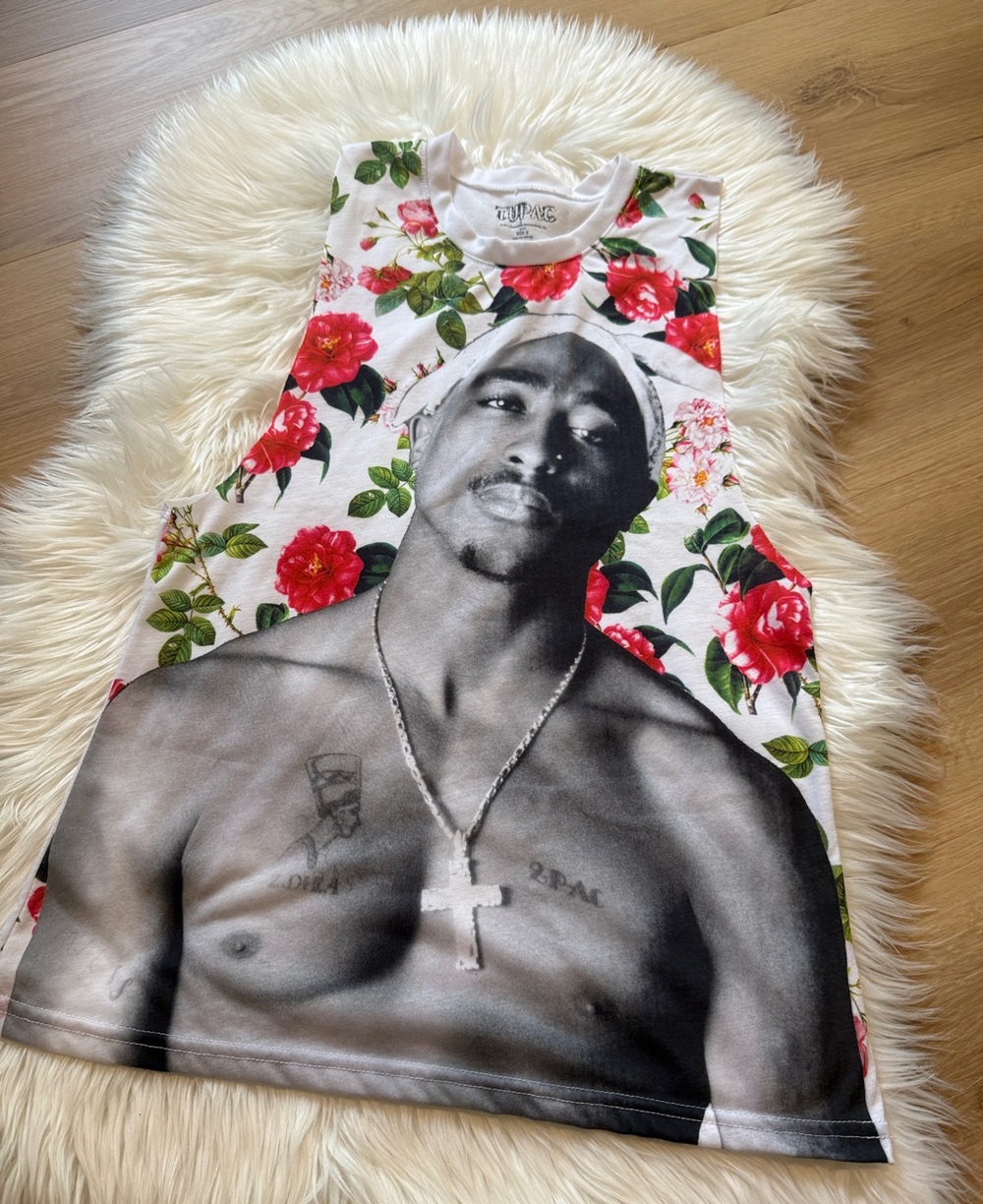 Tupac Floral Graphic Muscle Tank